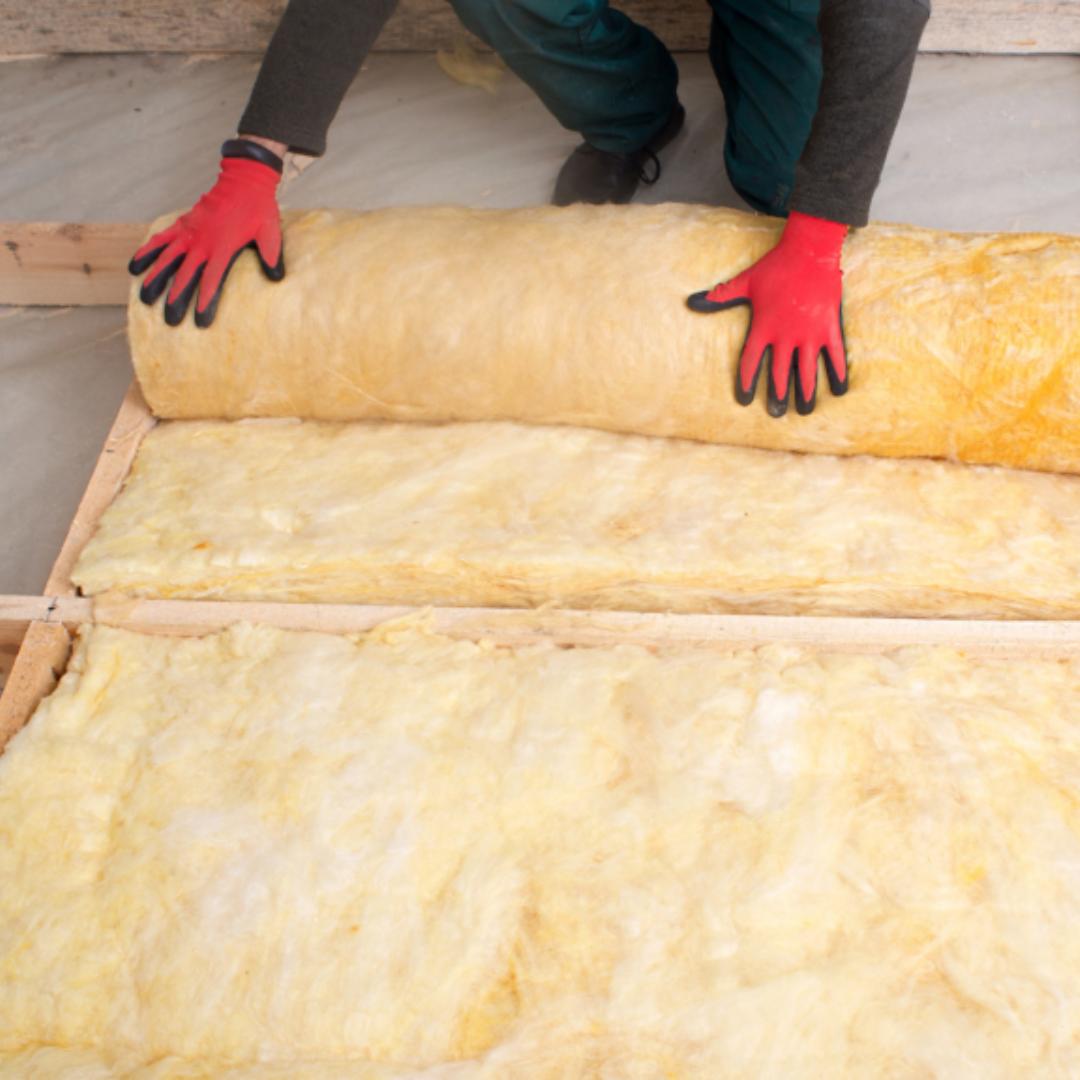 red gloves, yellow isolation material