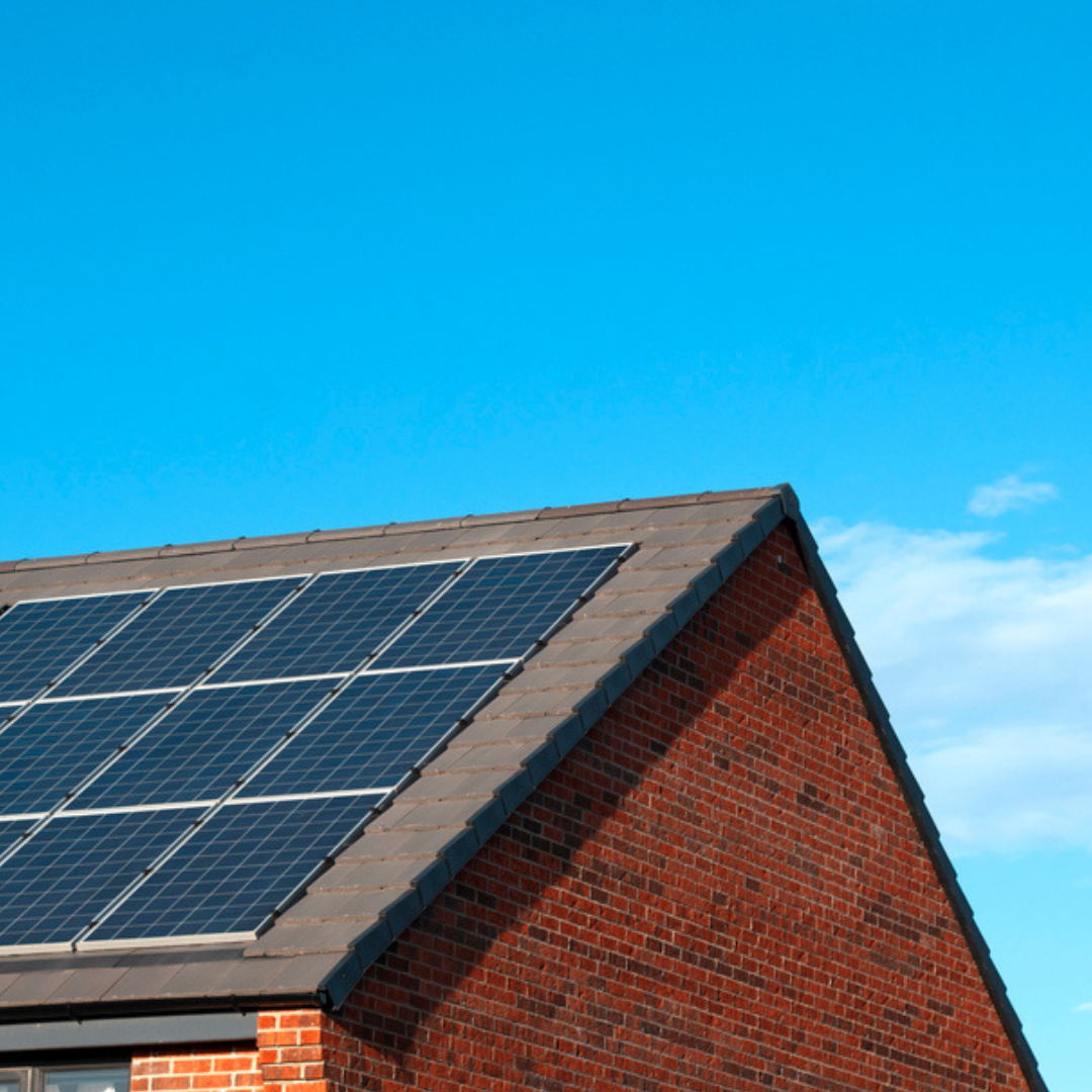 Solar panels on sunny roof