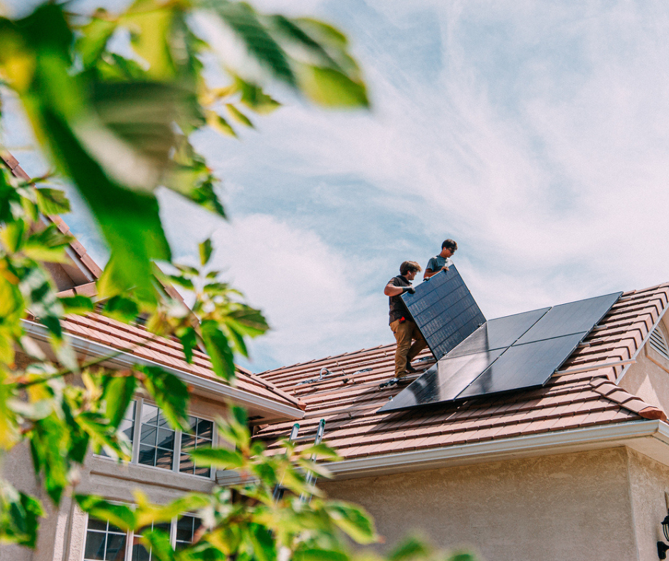 Solar panels on roof