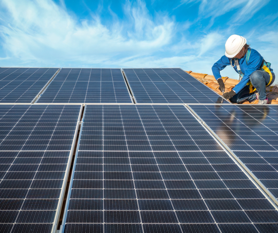 Solar panels on roof