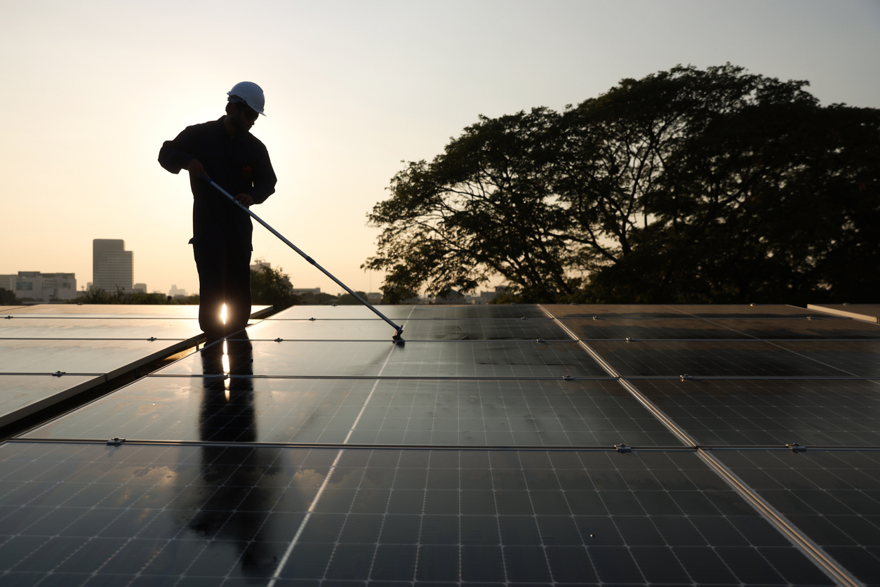 Solar panels on roof